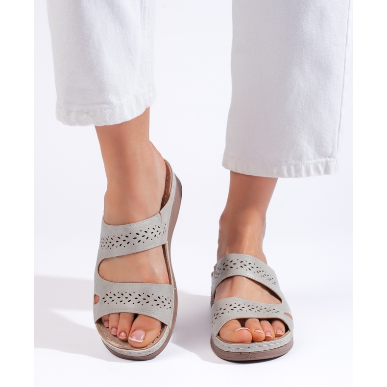 Bequeme graue Damen-Flip-Flops 2