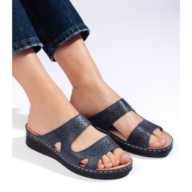 Bequeme marineblaue Damen-Flip-Flops 2