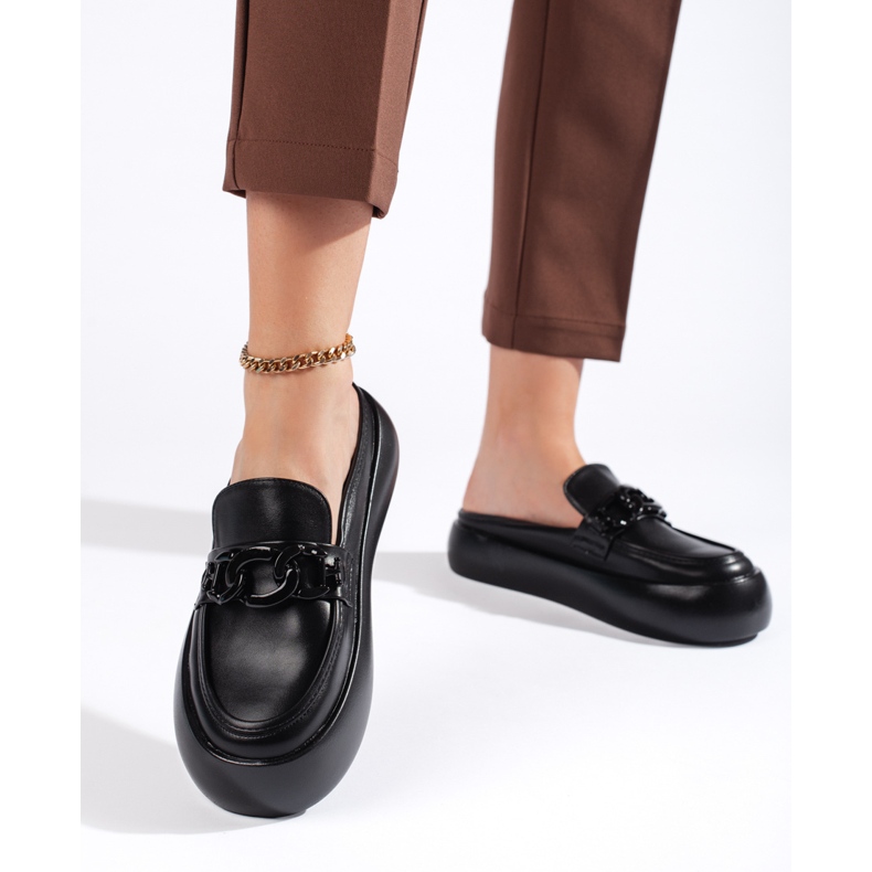 Geschlossene, stylische schwarze Damen-Flip-Flops 1