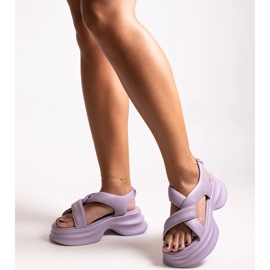 Lila Ledersandalen GOE NN2N4103 violett 1
