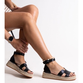 Laurencia schwarze Keilsandalen 1