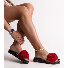 Rote Flip-Flops mit Blumen von Levina 1