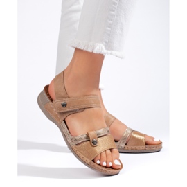 Bequeme braune Damensandalen 1