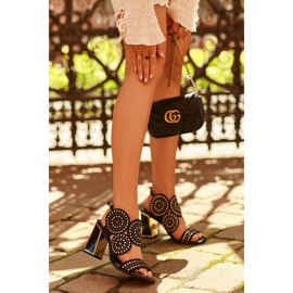 S.Barski Verzierte High Heel Sandalen D&amp;A CR026 Schwarz 1