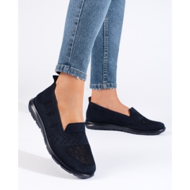 Marineblauer Textil-Slipper für Damen 1
