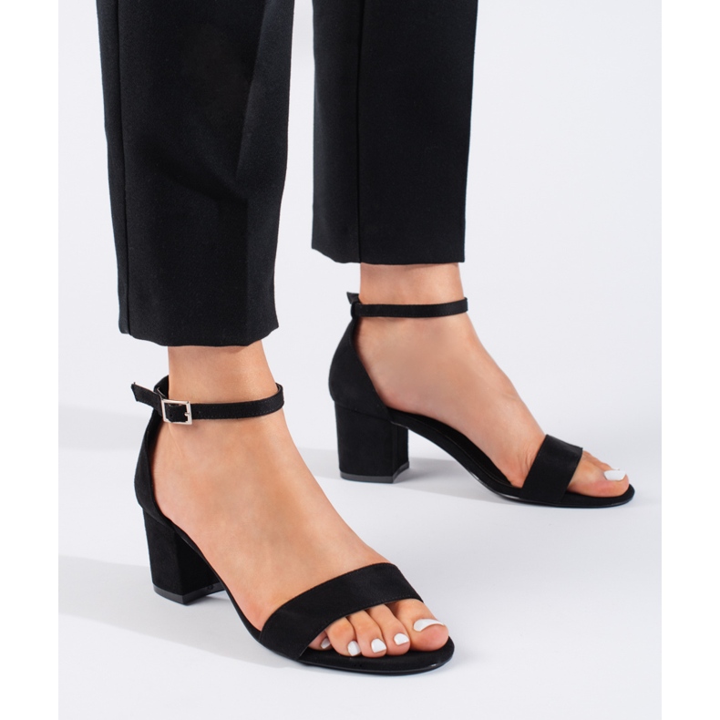 Seastar Schwarze Wildleder-Sandalen mit hohen Absätzen 1