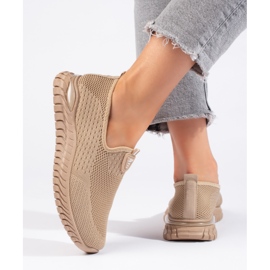 Braune Damen-Sneaker aus Textil 1