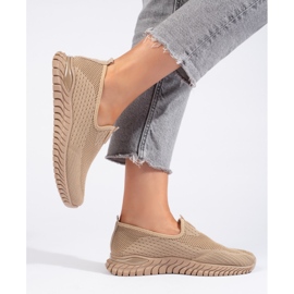 Braune Damen-Sneaker aus Textil 2