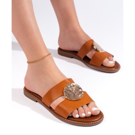 Elegante Kamel-Flip-Flops für Damen braun 1
