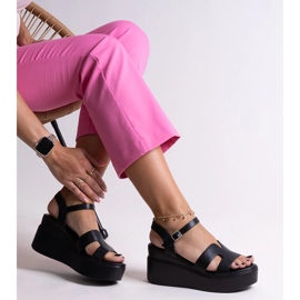 Reema schwarze Keilsandalen 1