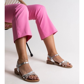 Silberne Sandalen mit Zirkonia von Elanoria silber- 3