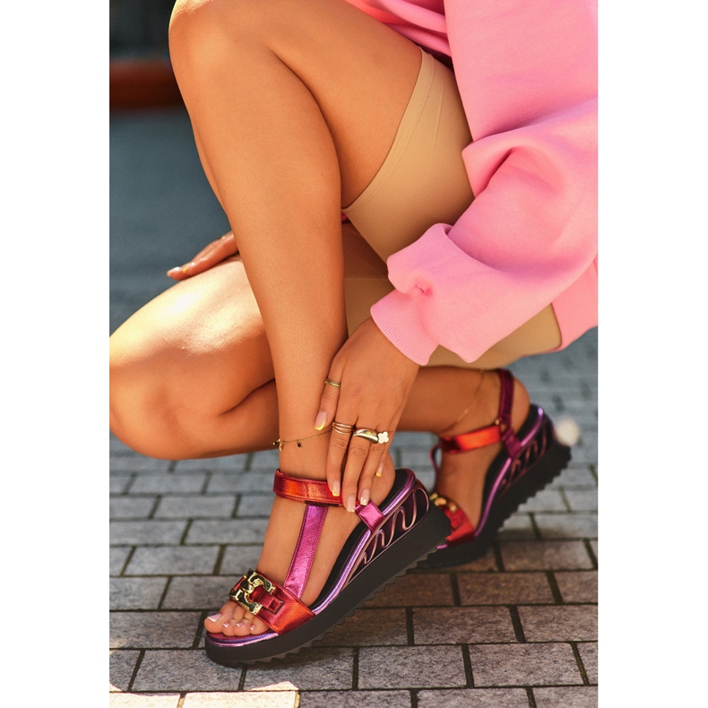 S.Barski Damen-Keilsandalen D&amp;A CR954 Lila 2