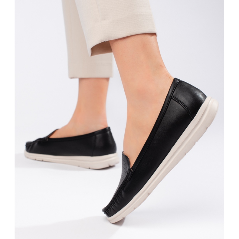 Schwarze Damenmokassins 1