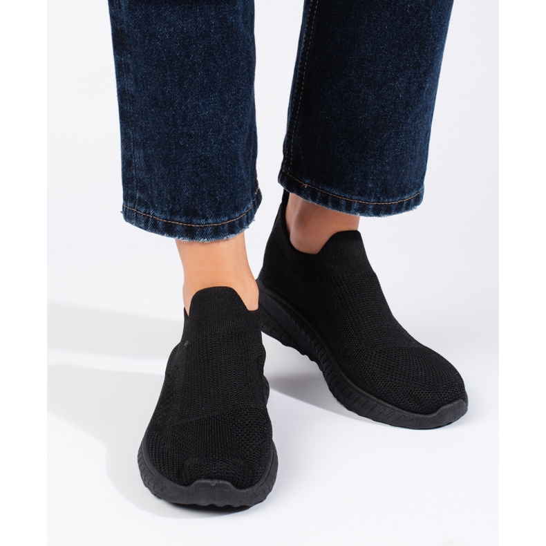 Schwarze Slip-On-Sportschuhe für Damen 2