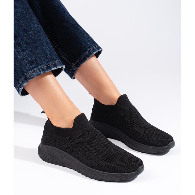 Schwarze Slip-On-Sportschuhe für Damen 1