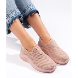 Sneaker aus rosa Textil 1