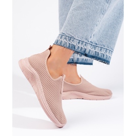 Sneaker aus rosa Textil 2