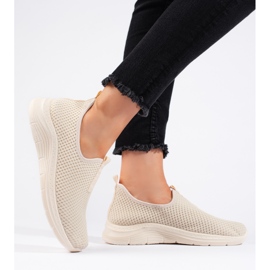 Beige Textil-Sportschuhe 3