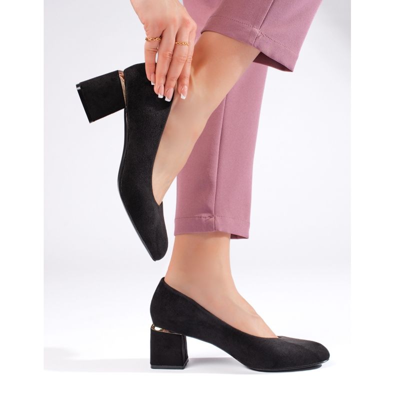 Schwarze Wildleder High Heels 2