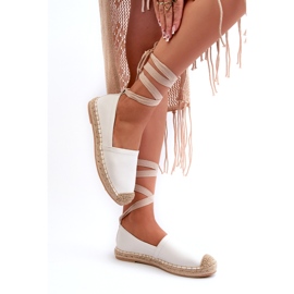 Bellucci Espadrilles aus Öko-Leder mit Schnürung, Weiß 2