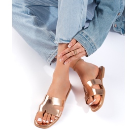 Klassische goldene Flip-Flops für Damen 1