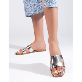 Klassische silberne Flip-Flops für Damen 1