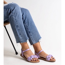 Lila Sandalen verziert mit Giada-Zirkonen violett 2