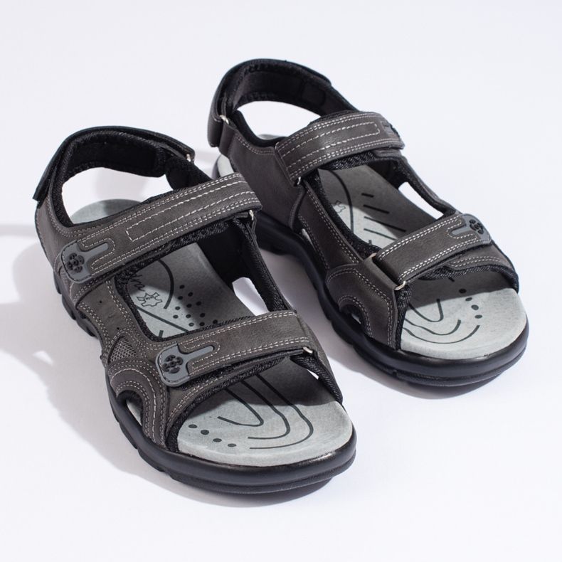 Herren-Sportsandalen mit Klettverschluss grau 1