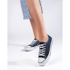 Marineblaue Turnschuhe für Damen 3