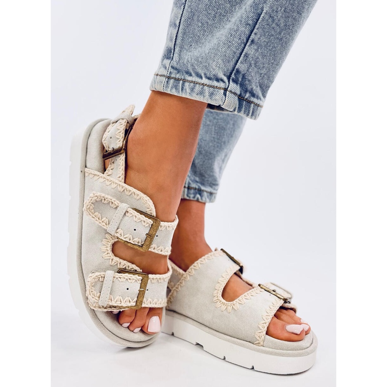 Badey Graue Plateausandalen 2