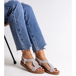 Silberne Sandalen, verziert mit Michalina-Zirkonen silber- 2