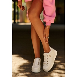 Niedrige Plateau-Sneaker für Damen in Weiß Telirra 2