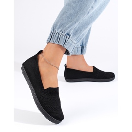 Damen-Slipper aus schwarzem Stoff 2