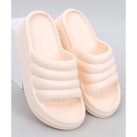 Diames Beige Schaumstoff-Keilsandalen 1