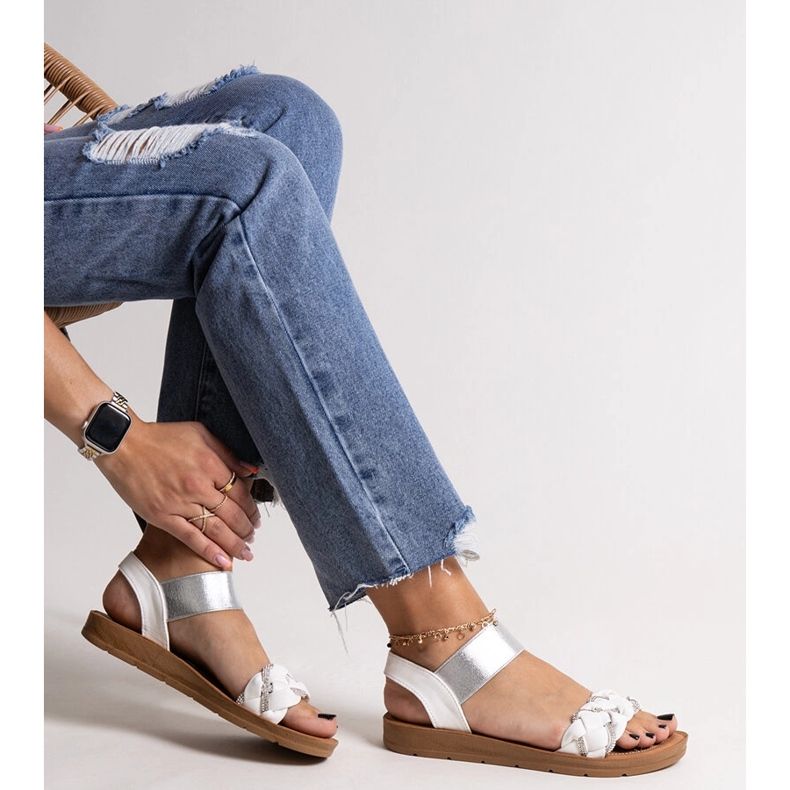 Weiße Aldona-Sandalen 1