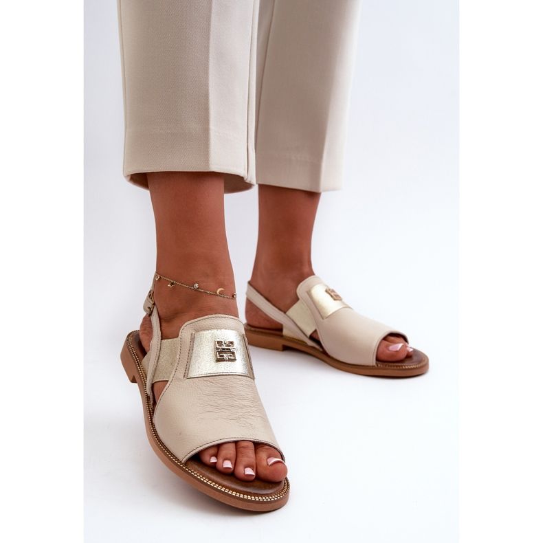 Zazoo 40385 Damen Ledersandalen Beige 2