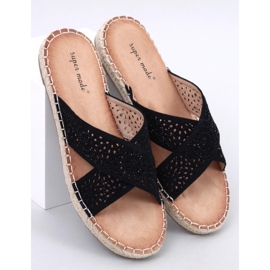 Bakou Schwarze Espadrille-Flip-Flops für Damen 1