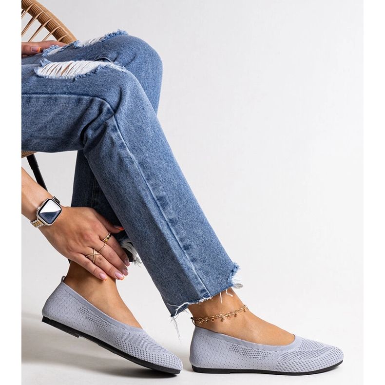 Graue Ballerinas aus Stoff von Yafia 1