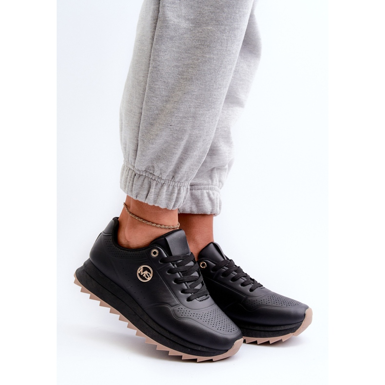 Damen-Plateau-Sneaker Schwarz Rottiana 1