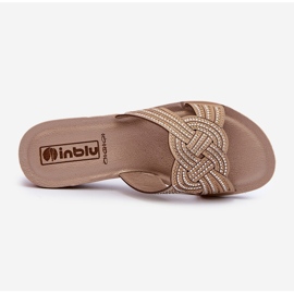 Bequeme Damen-Flip-Flops mit Zirkonias Inblu BV000037 Beige 1