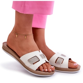 Bequeme glänzende Damen-Flip-Flops Inblu BA000050 Weiß 9