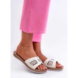 Bequeme glänzende Damen-Flip-Flops Inblu BA000050 Weiß 1