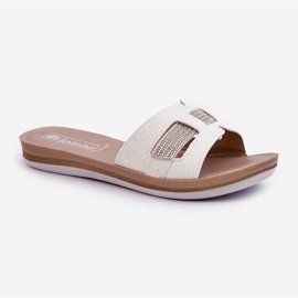 Bequeme glänzende Damen-Flip-Flops Inblu BA000050 Weiß 3