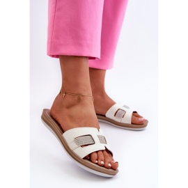 Bequeme glänzende Damen-Flip-Flops Inblu BA000050 Weiß 2
