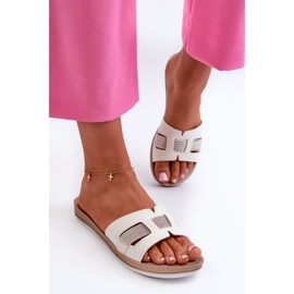 Bequeme glänzende Damen-Flip-Flops Inblu BA000050 Weiß 4