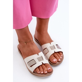 Bequeme glänzende Damen-Flip-Flops Inblu BA000050 Weiß 5