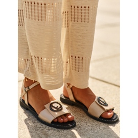 Damensandalen mit Verzierung S.Barski KV27-045 Gold golden 1