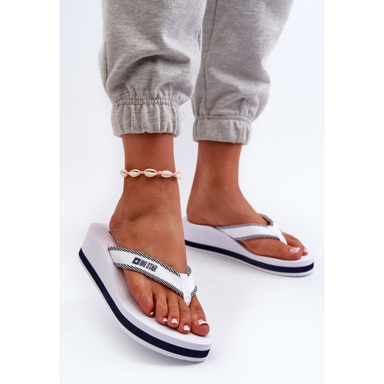 Damen-Flip-Flops mit Keilabsatz Big Star NN274A726 Weiß 2