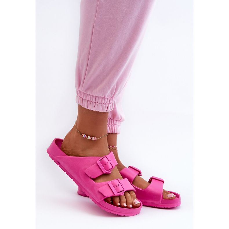 Damen-Flip-Flops aus Schaumstoff mit Schnallen, Fuchsia, Luciene rosa 1
