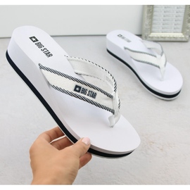 Damen-Flip-Flops mit Keilabsatz, weiß Big Star NN274A726 2